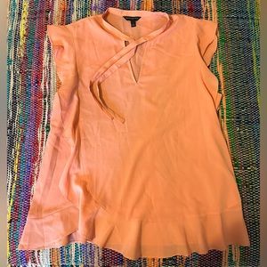 Banana Republic Pink Ruffle Blouse size L